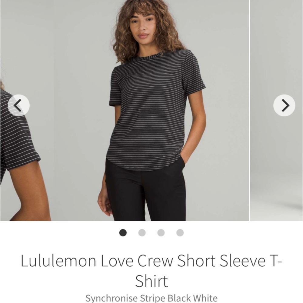 Lululemon Love Crew Short Sleeve T-Shirt
Synchronise Stripe Black White